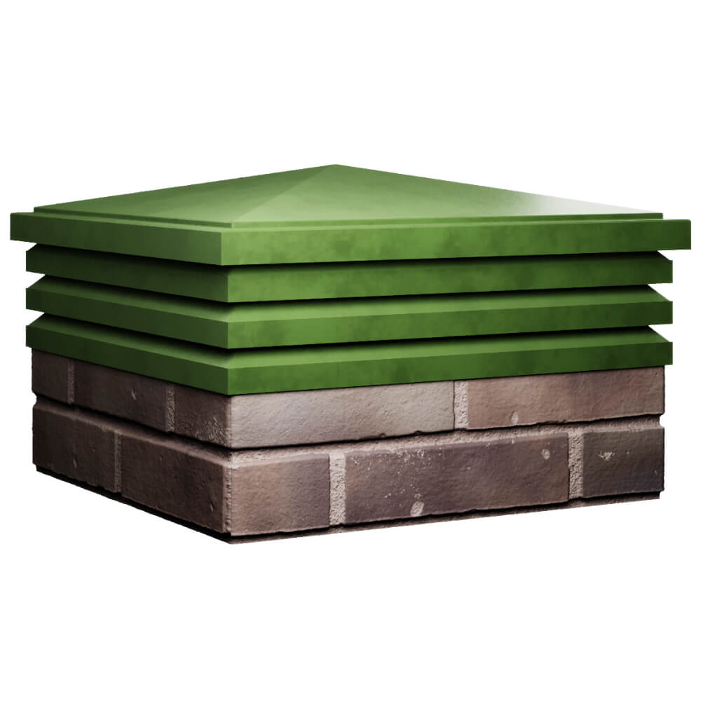 Колпак Zking Бона ХайТек Зеленый на столб 2х2 кирпича (513х513мм) в Харцызске фото