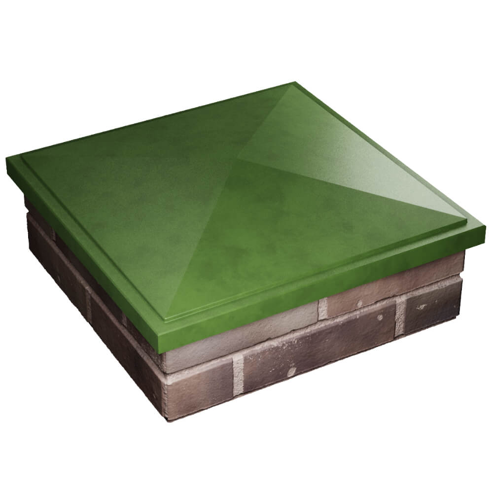 Колпак Zking БонаМоно Зеленый на столб 2х2 кирпича (515х515, 530х530мм) в Харцызске фото