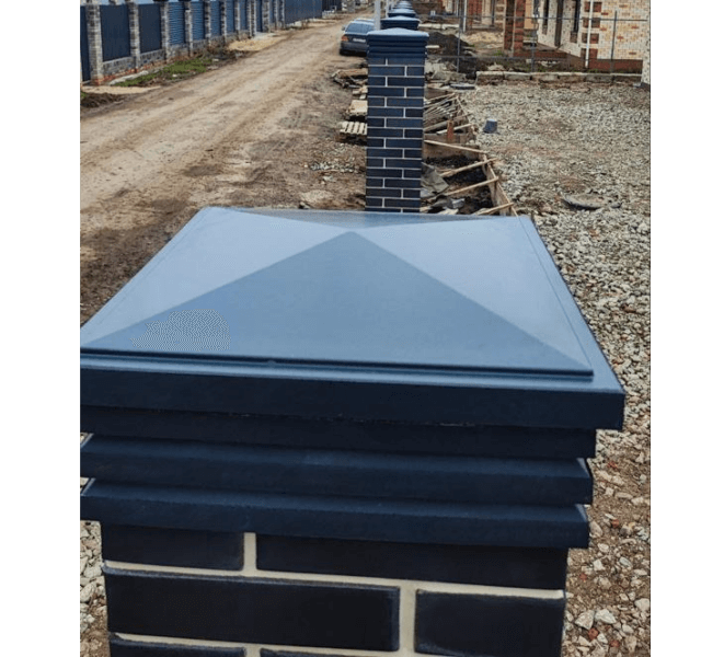 Колпак Zking Бона ХайТек Серый на столб 1.5х1.5 кирпича (385х385мм) в Харцызске фото