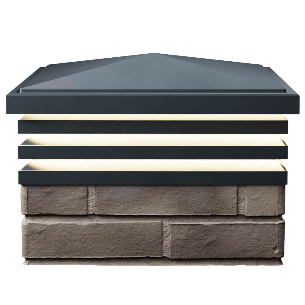 Колпак Zking Бона ХайТек Серый на столб 1.5х1.5 кирпича (385х385мм) с подсветкой в Харцызске фото