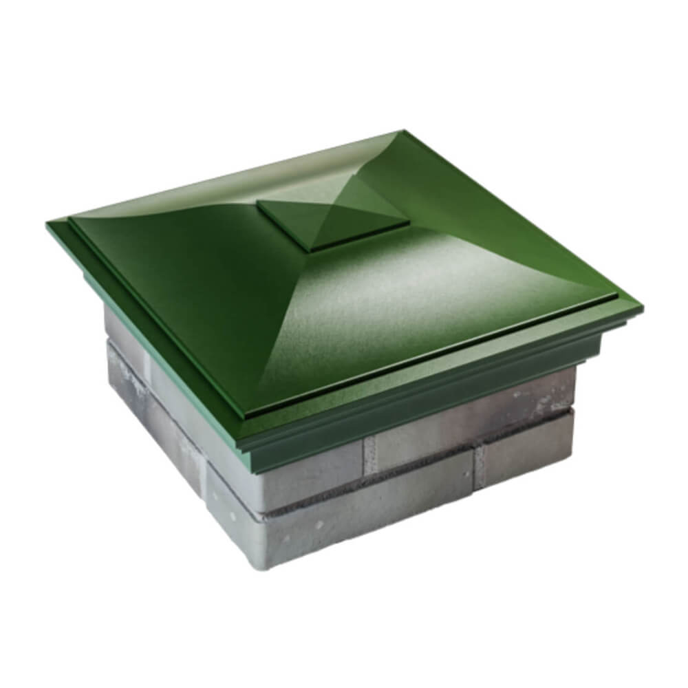 Колпак Zking Монблан Зеленый на столб 1.5х1.5 еврокирпича 0.7НФ (355х355мм) в Харцызске фото