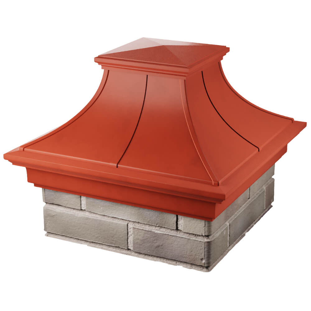 Колпак Zking Монблан Премиум Красный на столб 1.5х1.5 кирпича (385х385мм) в Харцызске фото