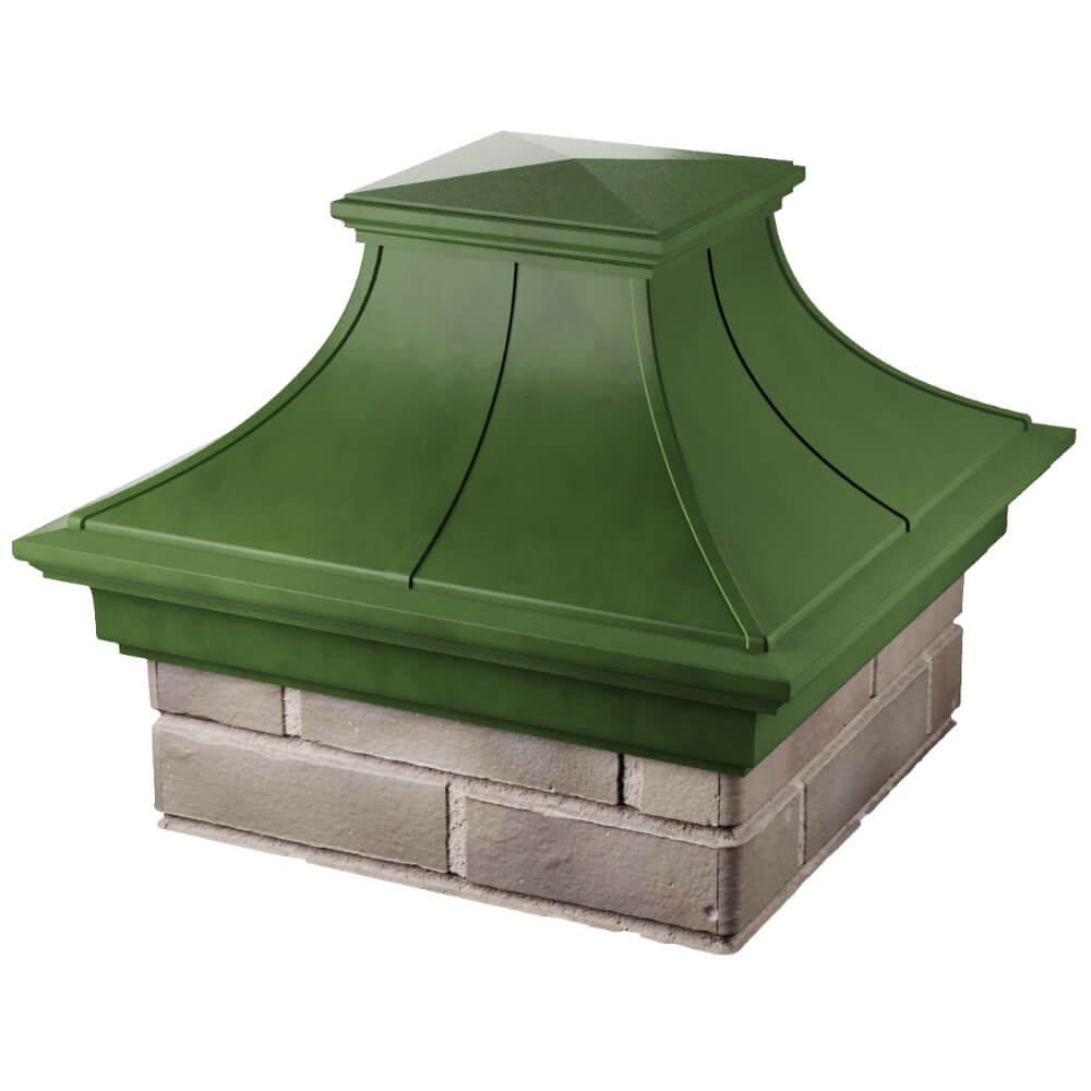 Колпак Zking Монблан Премиум Зеленый на столб 1.5х1.5 кирпича (385х385мм) в Харцызске фото