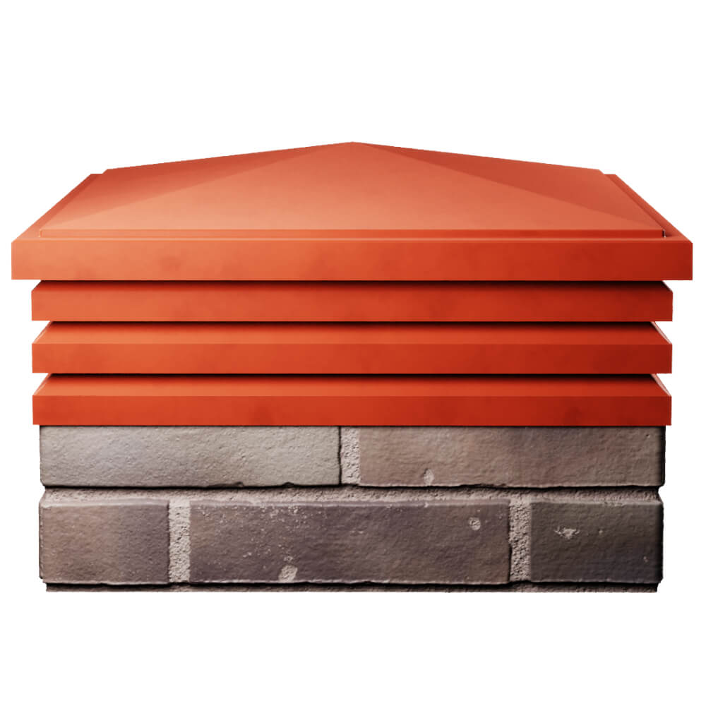 Колпак Zking Бона ХайТек Красный на столб 2х2 кирпича (513х513мм) Харцызск фото