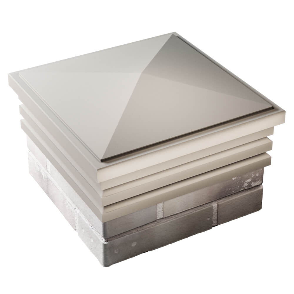 Колпак Zking Бона ХайТек Бежевый на столб 1.5х1.5 кирпича (385х385мм) в Харцызске фото