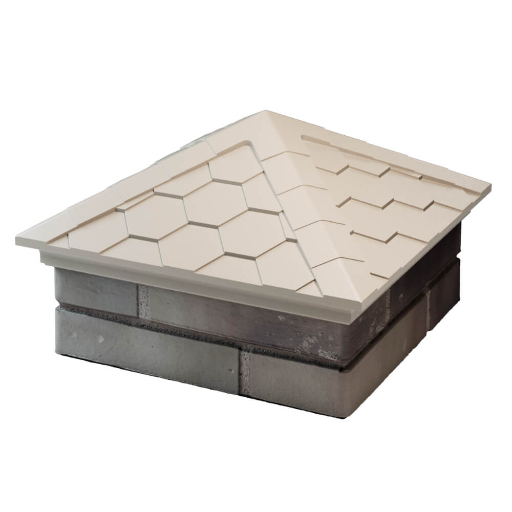 Колпак Zking Эверест Бежевый на столб 1.5х1.5 кирпича (390х390мм) в Харцызске фото