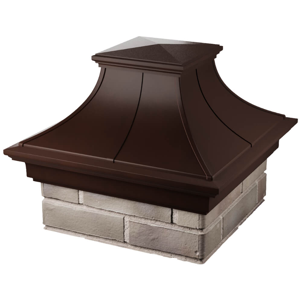 Колпак Zking Монблан Премиум Коричневый на столб 1.5х1.5 кирпича (385х385мм) в Харцызске фото