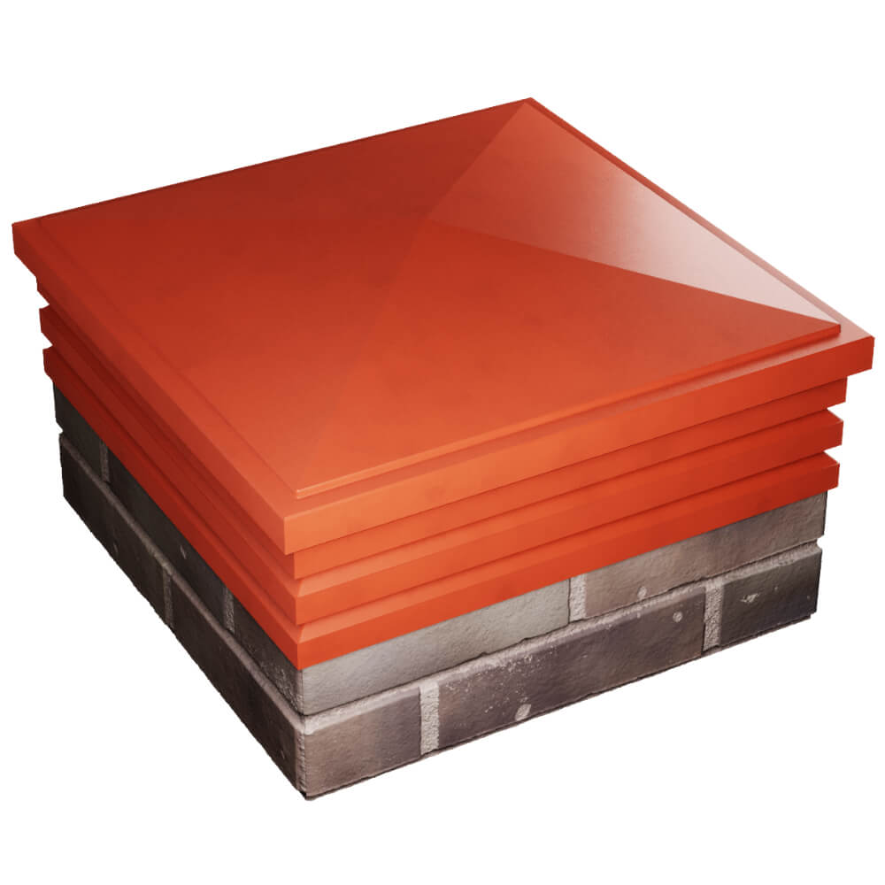 Колпак Zking Бона ХайТек Красный на столб 2х2 кирпича (513х513мм) в Харцызске фото