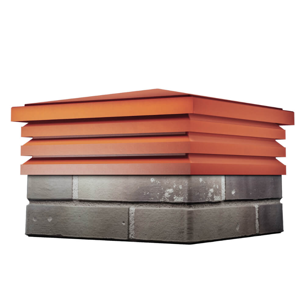 Колпак Zking Бона ХайТек Красный на столб 1.5х1.5 кирпича (385х385мм) в Харцызске фото