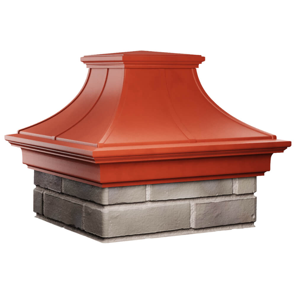 Колпак Zking Монблан Премиум Красный на столб 1.5х1.5 кирпича (385х385мм) в Харцызске фото