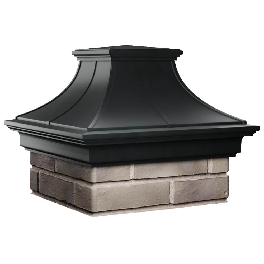 Колпак Zking Монблан Премиум Черный на столб 1.5х1.5 кирпича (385х385мм) в Харцызске фото