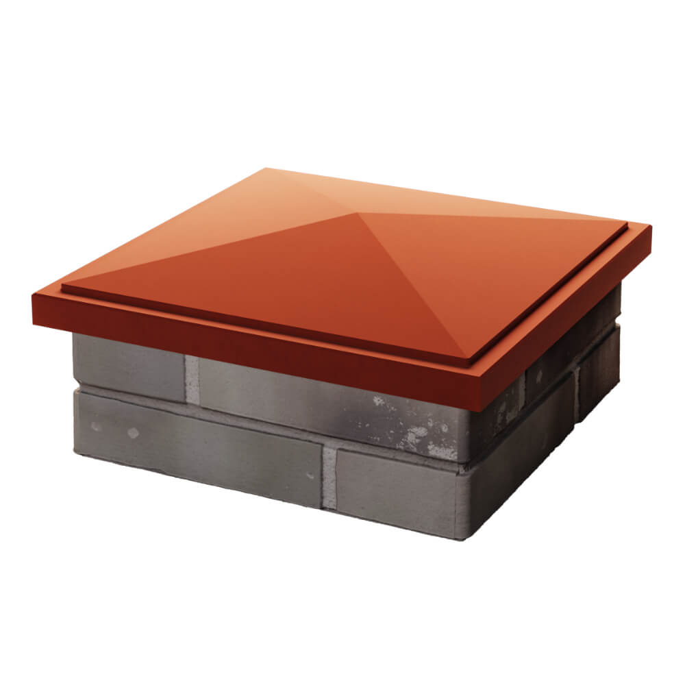 Колпак Zking БонаМоно Красный на столб 1.5х1.5 кирпича (385х385, 400х400мм) в Харцызске фото