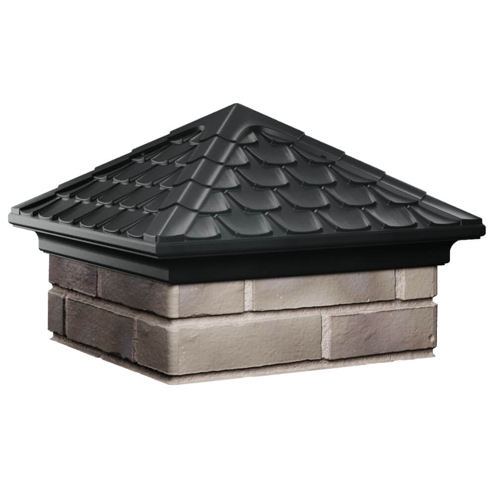 Колпак Zking Эльбрус Черный на столб 1.5х1.5 кирпича (385х385мм) в Харцызске фото