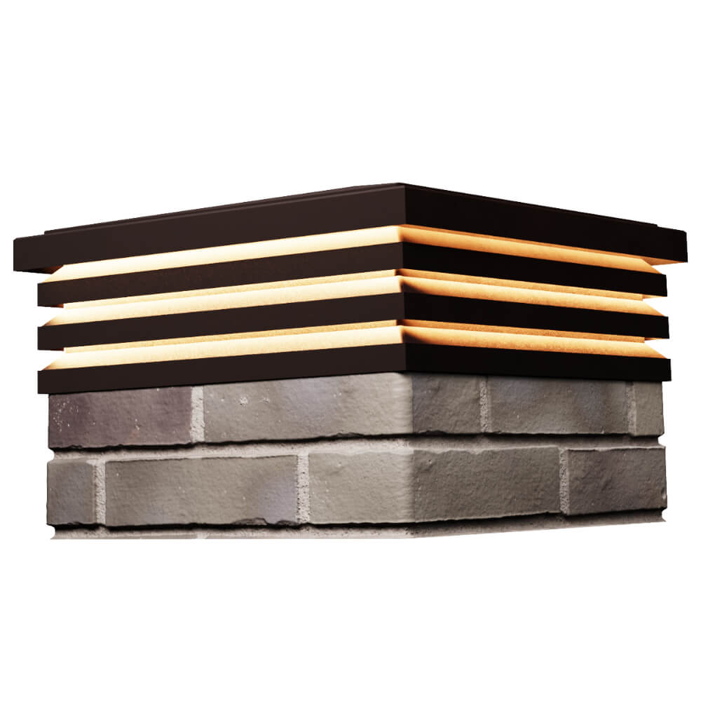 Колпак Zking Бона ХайТек Коричневый на столб 1.5х1.5 кирпича (385х385мм) с подсветкой в Харцызске фото