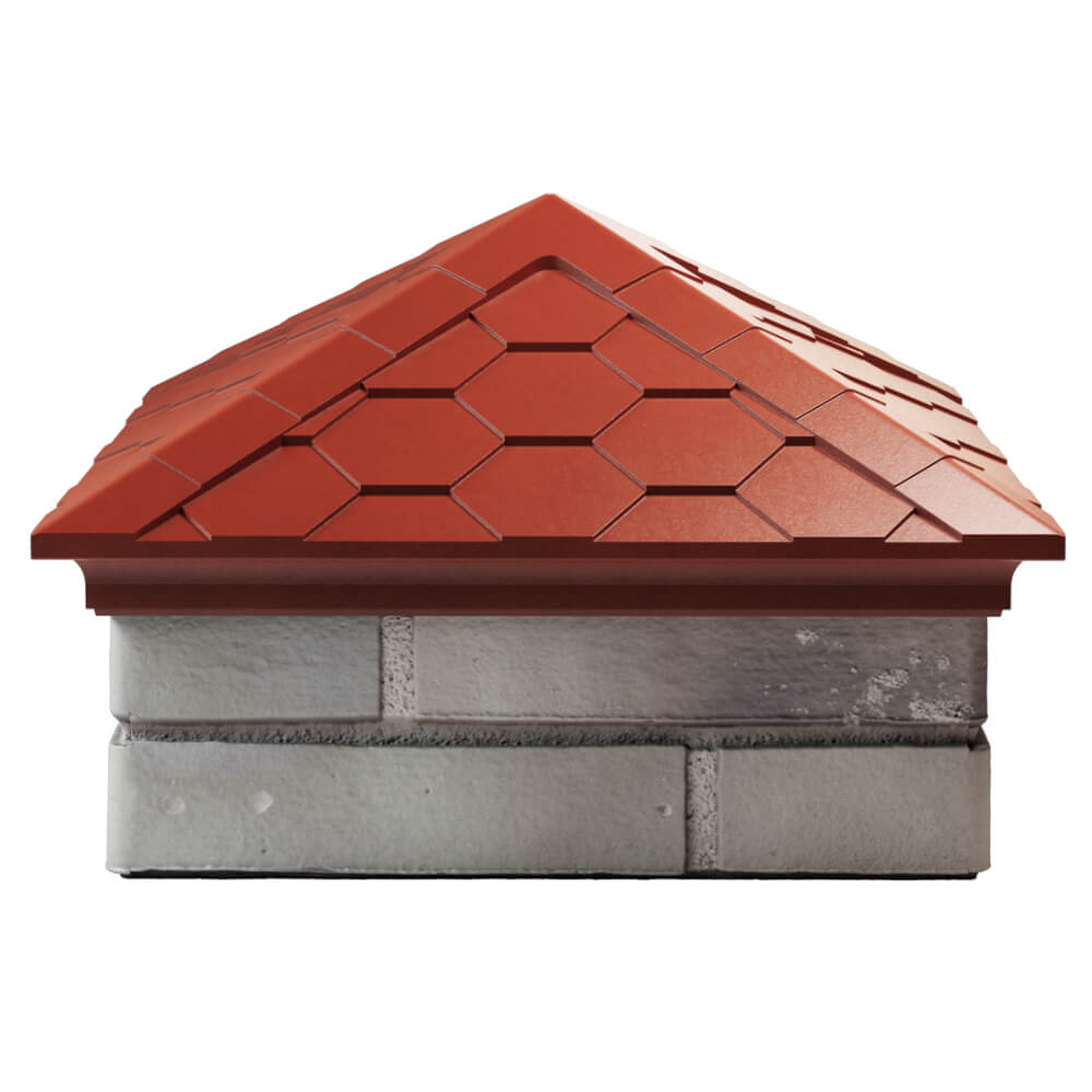 Колпак Zking Эверест Красный на столб 1.5х1.5 кирпича (390х390мм) Харцызск фото