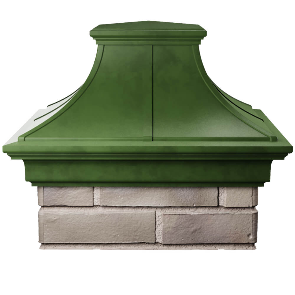 Колпак Zking Монблан Премиум Зеленый на столб 1.5х1.5 кирпича (385х385мм) Харцызск фото
