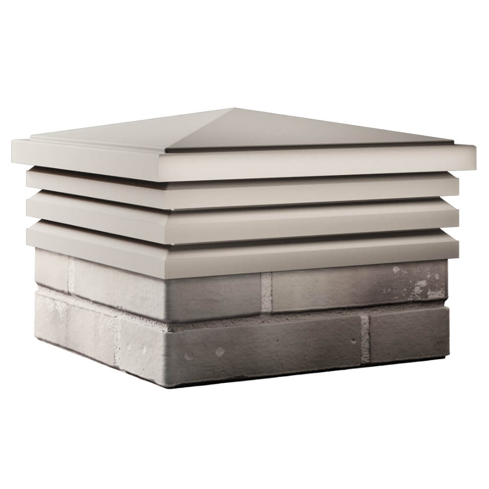 Колпак Zking Бона ХайТек Бежевый на столб 1.5х1.5 кирпича (385х385мм) в Харцызске фото