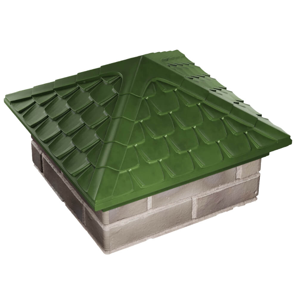 Колпак Zking Эльбрус Зеленый на столб 1.5х1.5 кирпича (385х385мм) в Харцызске фото