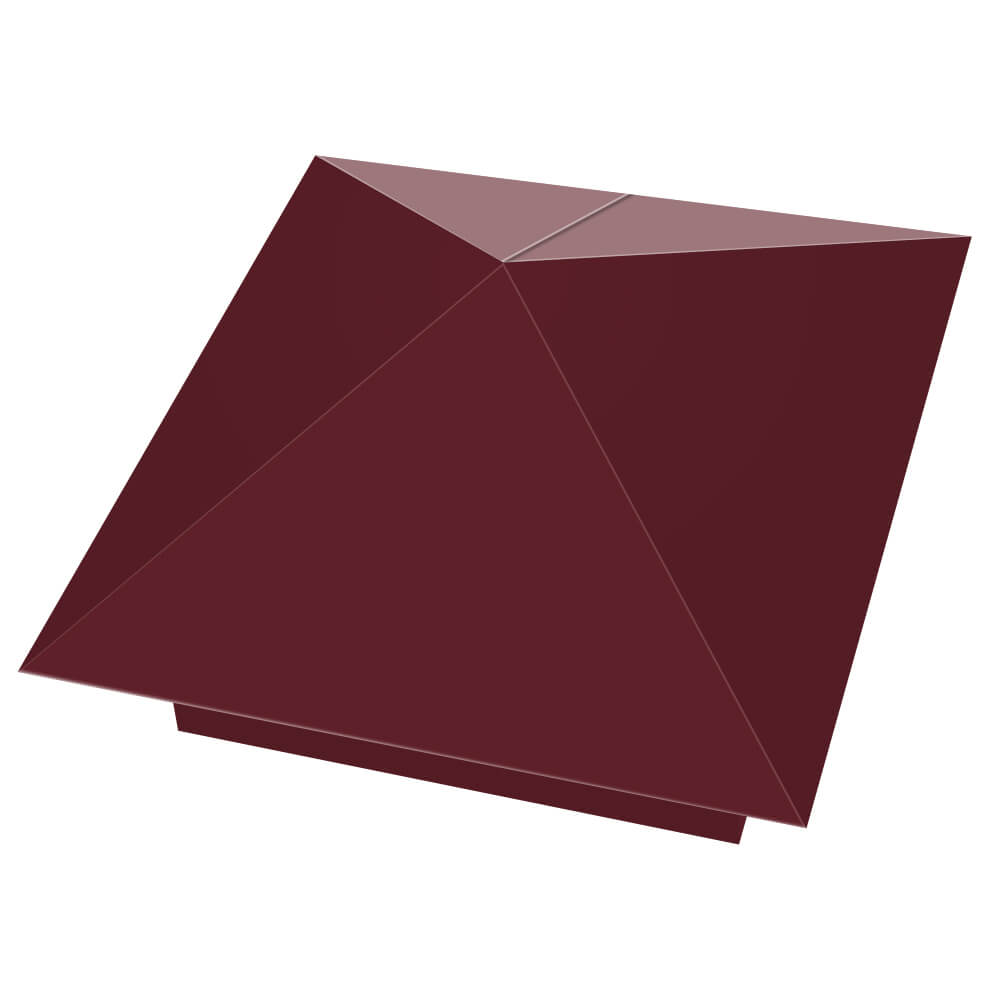 Колпак металлический 390х390мм RAL3005 Красное Вино заборный Харцызск фото