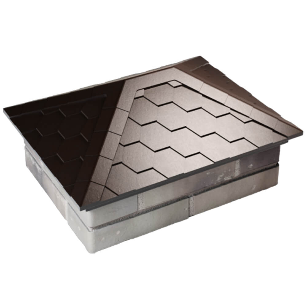 Колпак Zking Эверест Коричневый на столб 2х1.5 кирпича (520х390мм) Харцызск фото