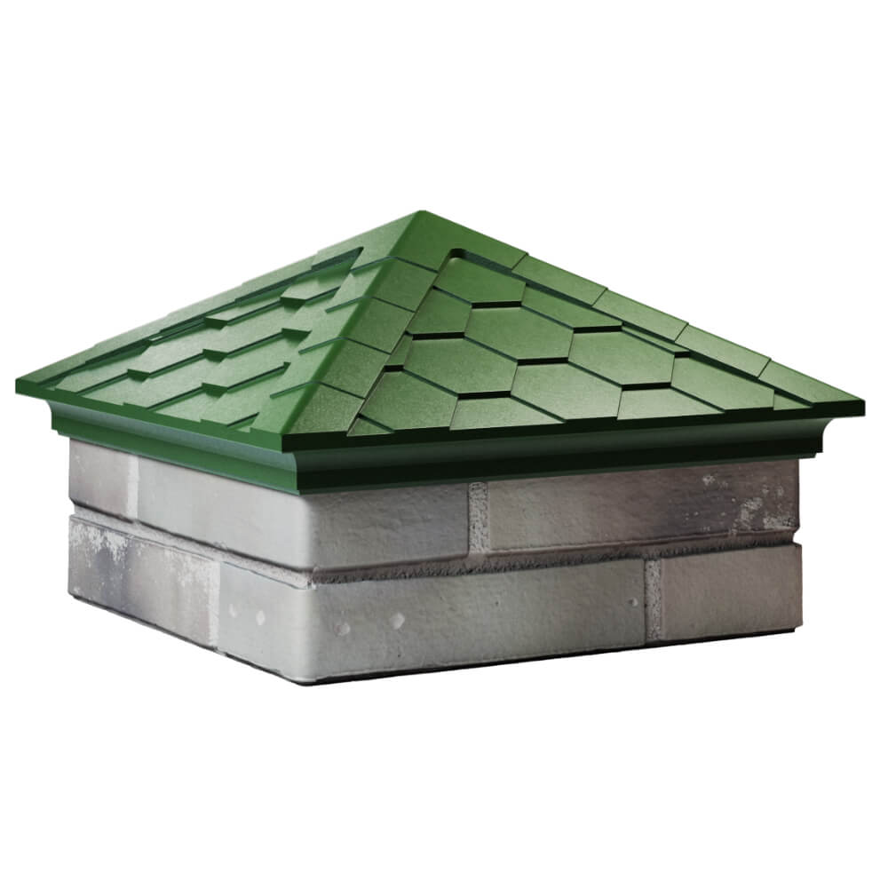 Колпак Zking Эверест Зеленый на столб 1.5х1.5 кирпича (390х390мм) в Харцызске фото