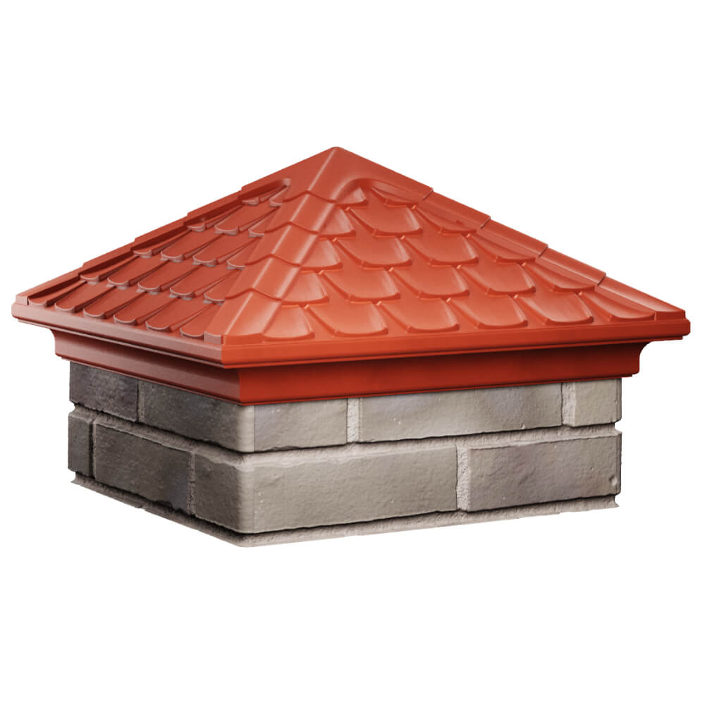 Колпак Zking Эльбрус Красный на столб 1.5х1.5 кирпича (385х385мм) в Харцызске фото