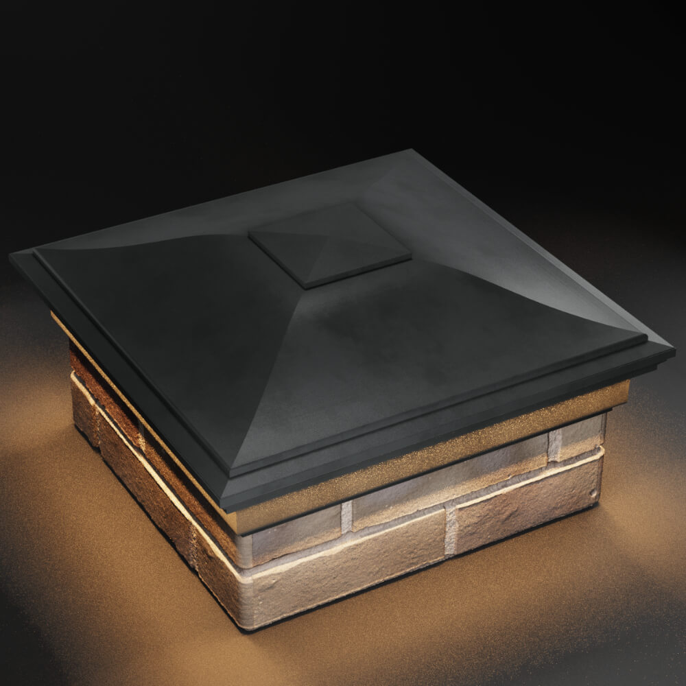 Колпак Zking Монблан Серый на столб 1.5х1.5 кирпича (385х385мм) с подсветкой в Харцызске фото