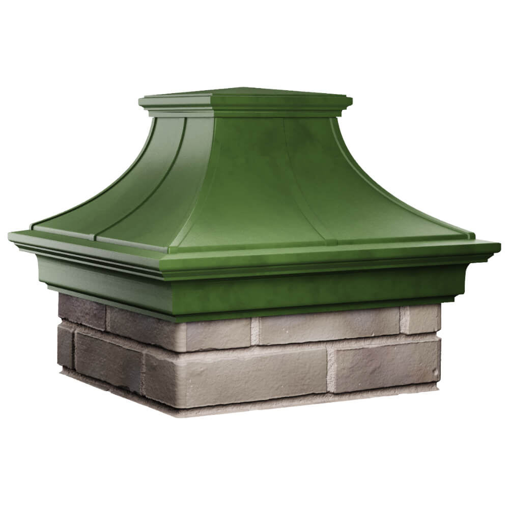Колпак Zking Монблан Премиум Зеленый на столб 1.5х1.5 кирпича (385х385мм) в Харцызске фото