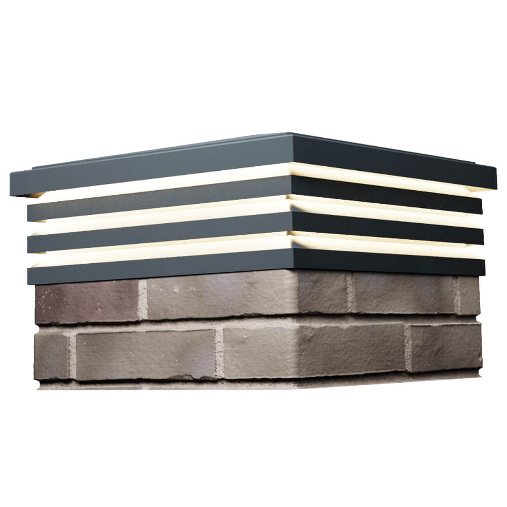 Колпак Zking Бона ХайТек Серый на столб 1.5х1.5 кирпича (385х385мм) с подсветкой в Харцызске фото