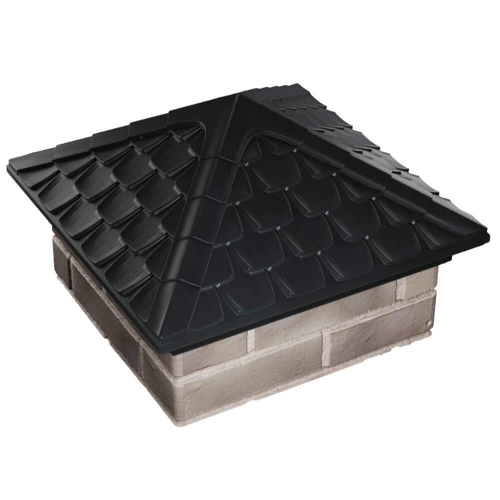 Колпак Zking Эльбрус Черный на столб 1.5х1.5 кирпича (385х385мм) в Харцызске фото