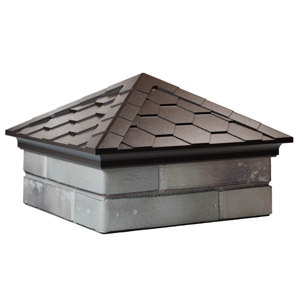 Колпак Zking Эверест Коричневый на столб 1.5х1.5 кирпича (390х390мм) в Харцызске фото