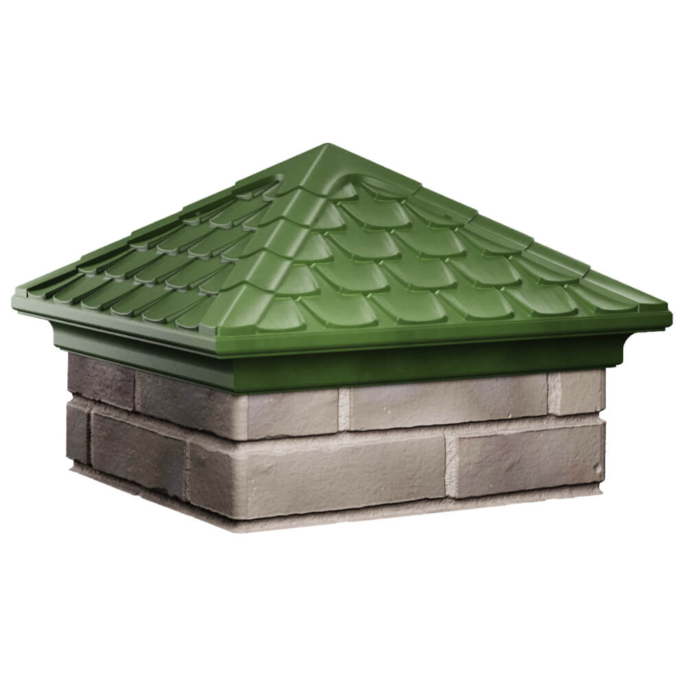 Колпак Zking Эльбрус Зеленый на столб 1.5х1.5 кирпича (385х385мм) в Харцызске фото