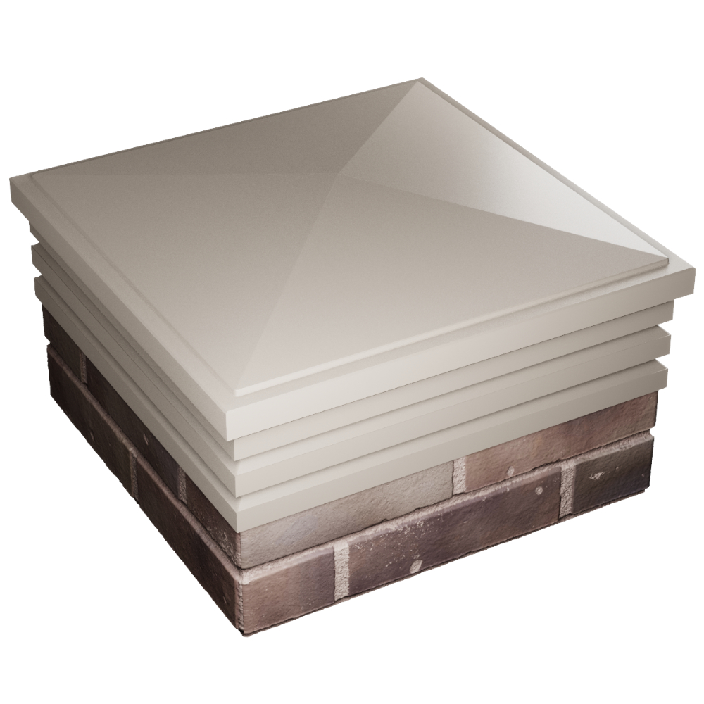 Колпак Zking Бона ХайТек Бежевый на столб 2х2 кирпича (513х513мм) в Харцызске фото