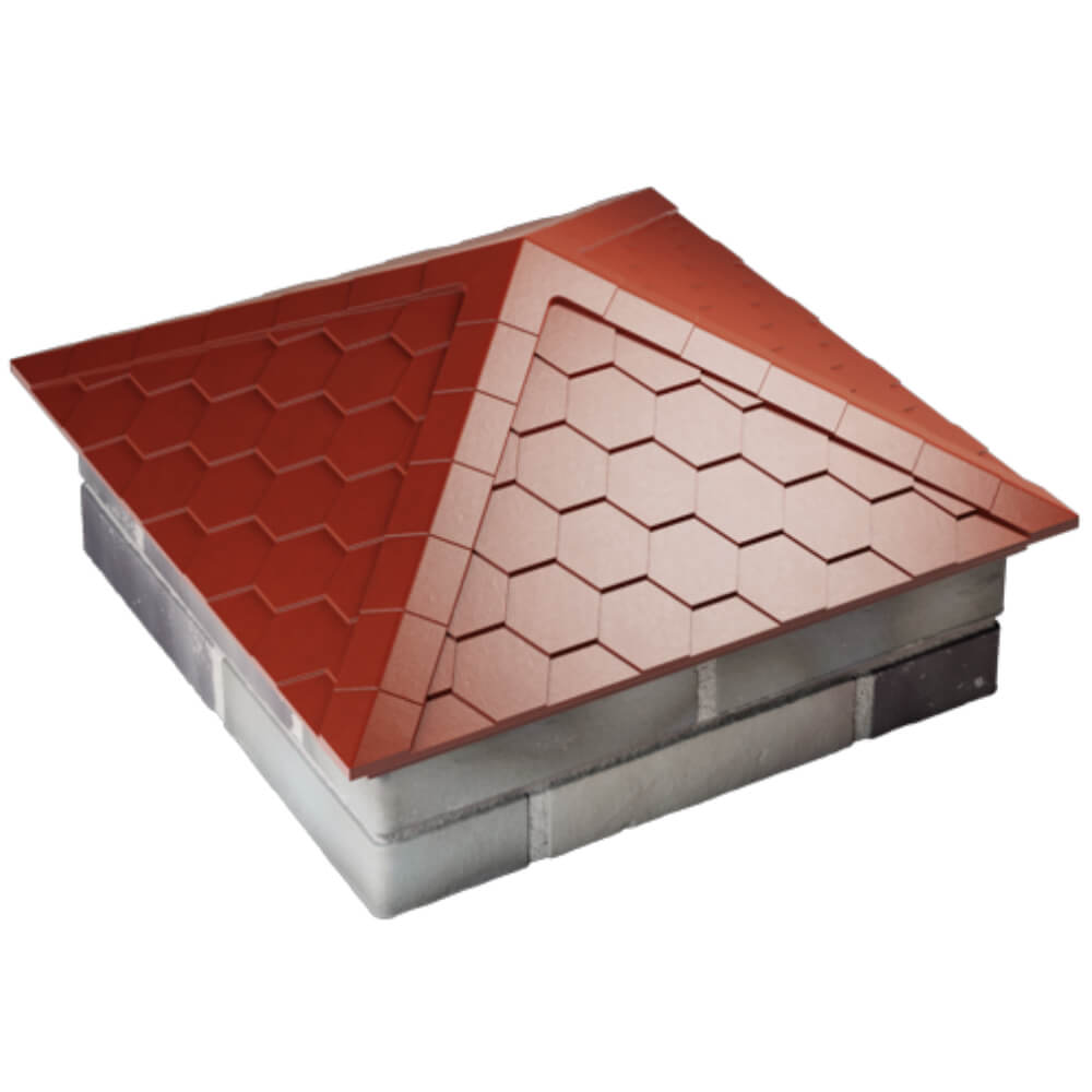 Колпак Zking Эверест Красный на столб 2х2 кирпича (535х535мм) Харцызск фото